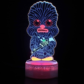 Wookiee 3D lampe med RGB farver